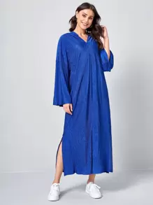 SHEIN فستان مقنع بحافة فتحة منخفض الكتف