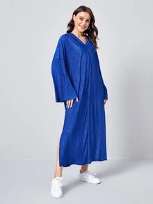 SHEIN فستان مقنع بحافة فتحة منخفض الكتف