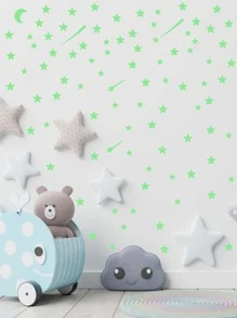 Kids Star Print Glow Sticker - Lime Green - View 6