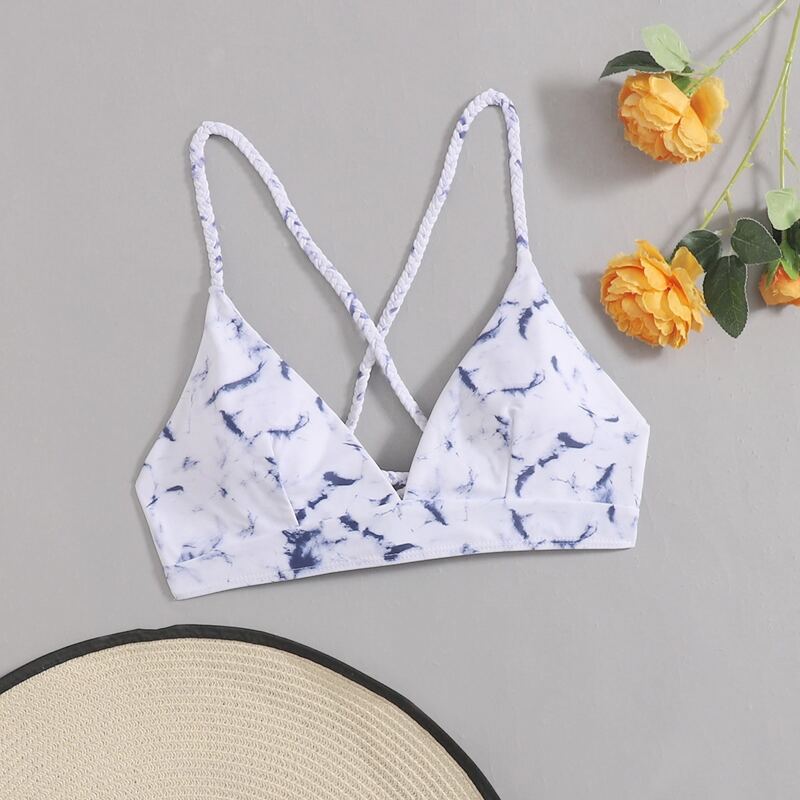 

Marble Braided Bikini Top, Multicolor