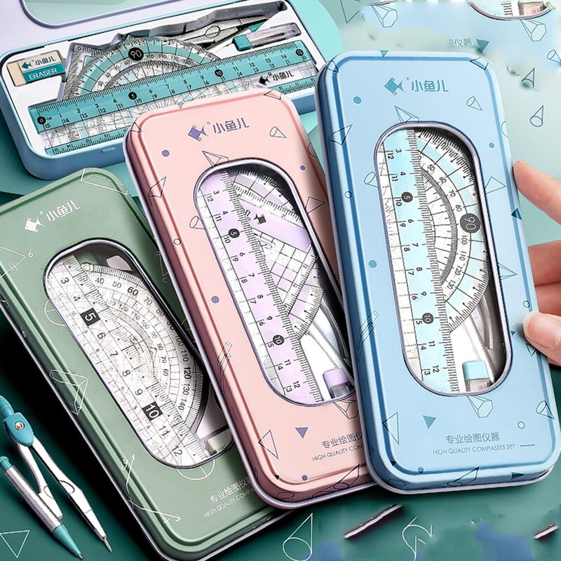 

7pcs Random Compass & Ruler Set, Multicolor