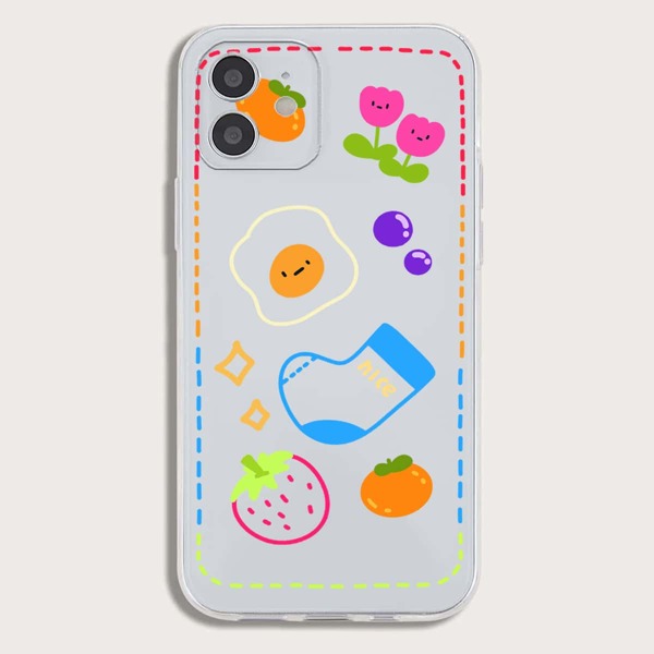 

Cartoon Pattern Phone Case, Clear