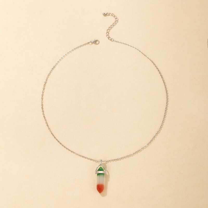 

Geo Pendant Necklace, Multicolor
