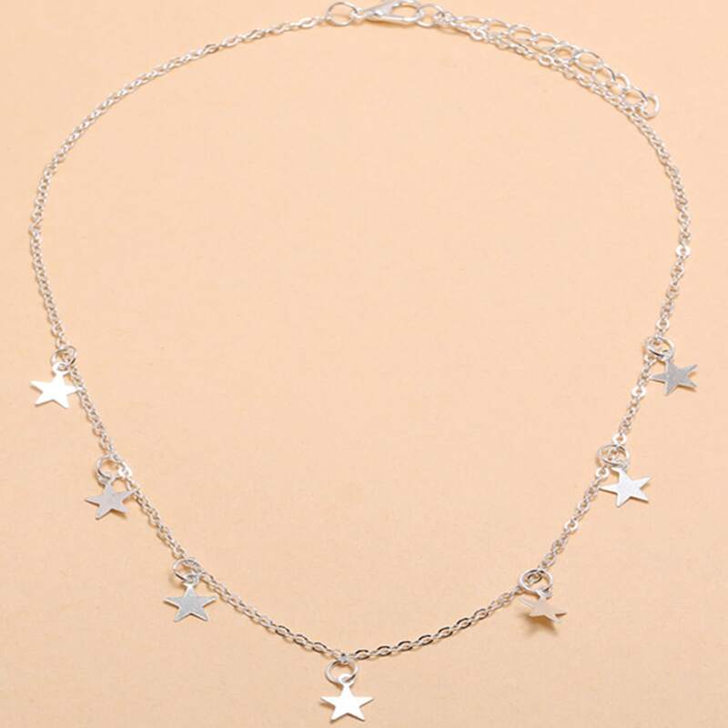 

Star Chain Necklace, Silver