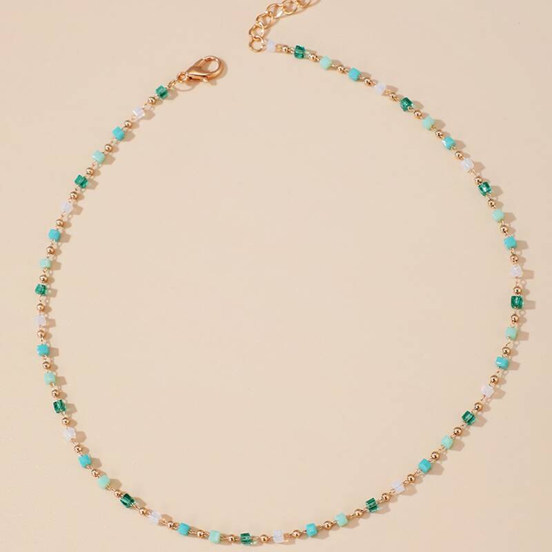 

Colorful Beaded Necklace, Multicolor