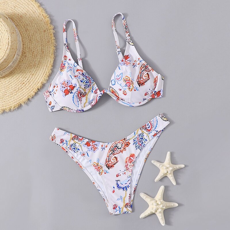 

Paisley Print Bikini Swimsuit, Multicolor