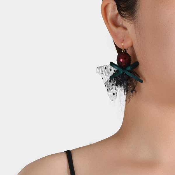

Bow Decor Drop Earrings, Black