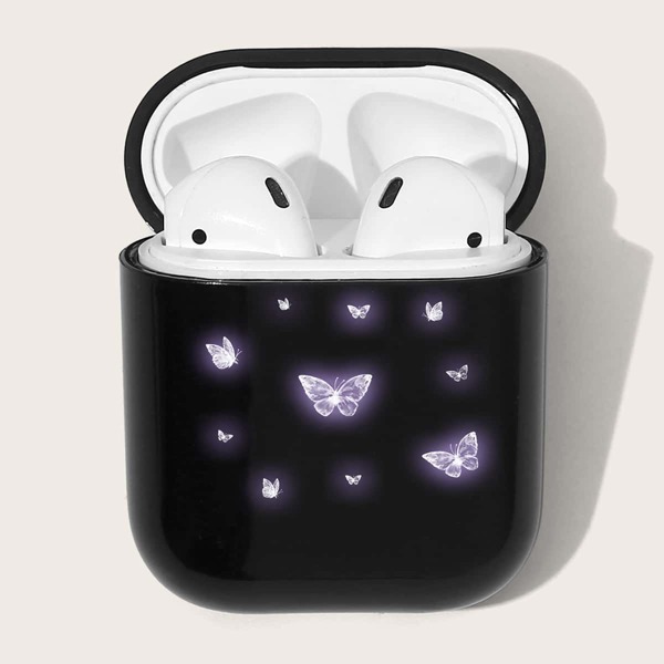 

Butterfly Print Case For Airpods, Black
