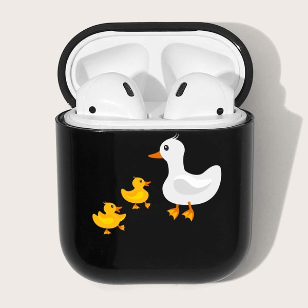 

Чехол для Airpods с узором утки, Чёрный