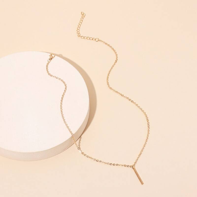 

Vertical Bar Pendant Necklace, Gold
