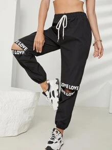 Mulvari Letter Cut Out Carrot Trousers - Black - View 6
