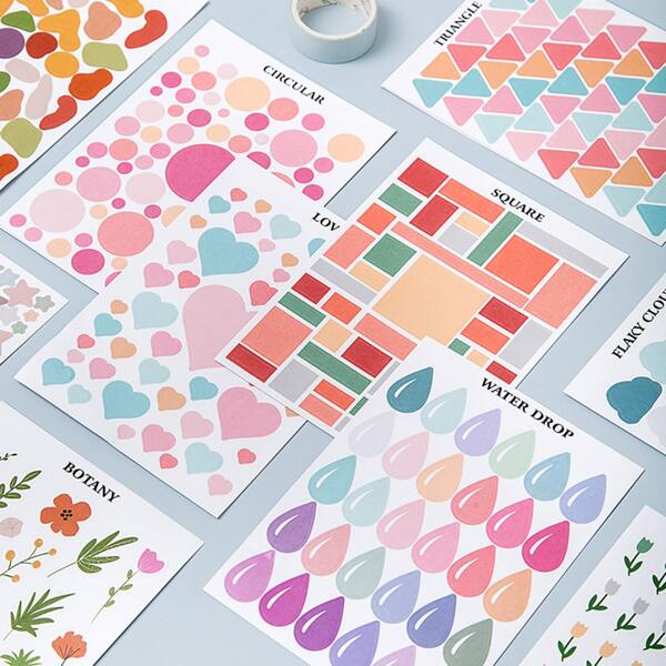 

5sheets Mixed Pattern Random Sticker, Multicolor