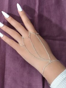 極簡連指手鏈 - 銀色 - 查看 1