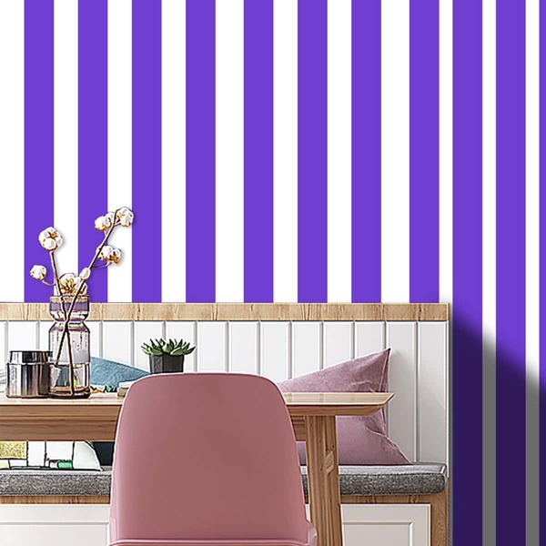 

8pcs Solid Color Strap Wall Sticker, Purple