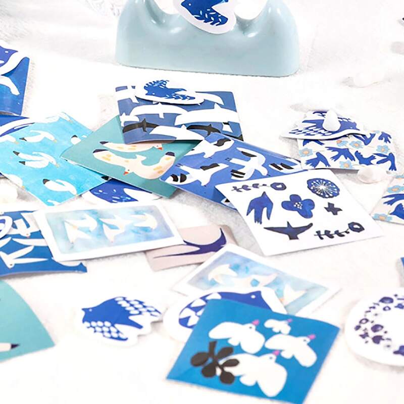 

46pcs Bird Print Sticker, Multicolor
