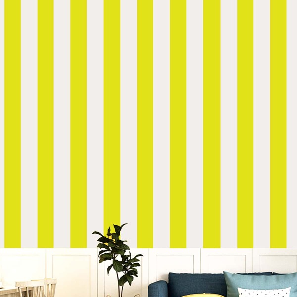 

8pcs Solid Color Strap Wall Sticker, Yellow