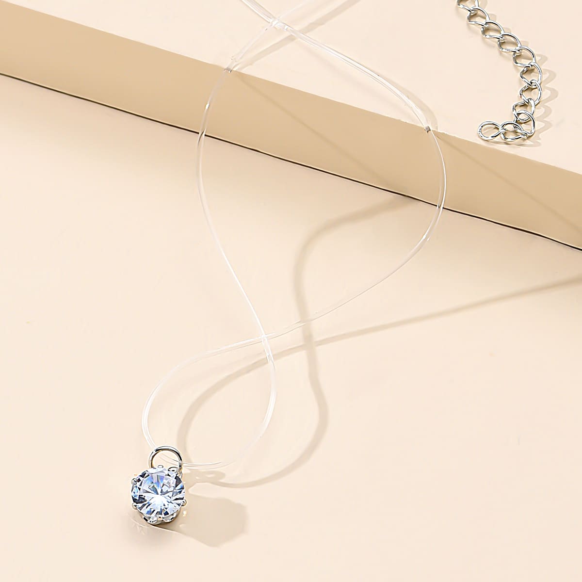 

Rhinestone Clear Necklace, Silver