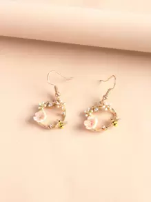 花朵和水鑽細節耳環 - 彩色 - 查看 6