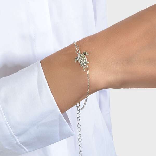 

Animal Decor Chain Bracelet, Silver