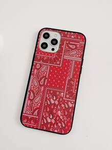 佩斯利圖案手機殼 - 紅白色 - 查看 3