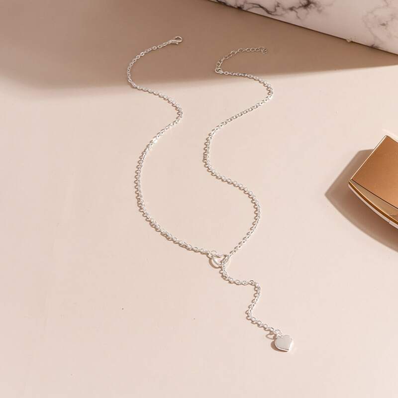 

Heart Chain Necklace, Silver