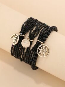 3 cái vòng tay quyến rũ cây - màu đen - Xem 1