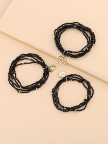 3 cái vòng tay quyến rũ cây - màu đen - Xem 2