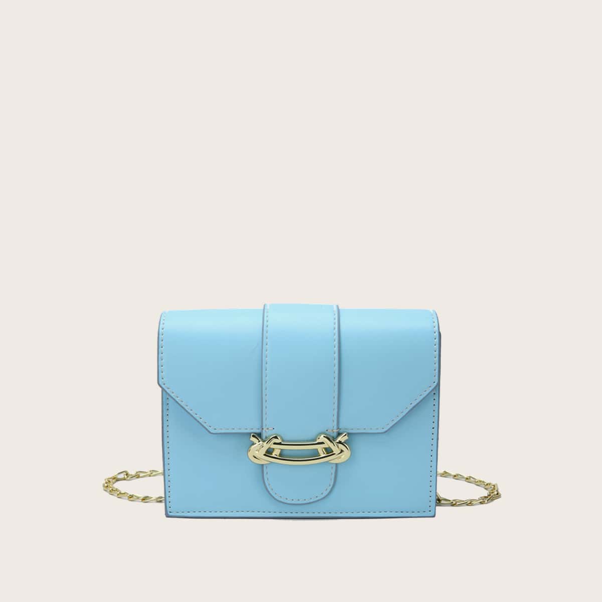 

Solid Chain Crossbody Bag, Baby blue