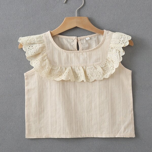 

Toddler Girls Schiffy Ruffle Sleeveless Blouse, Apricot