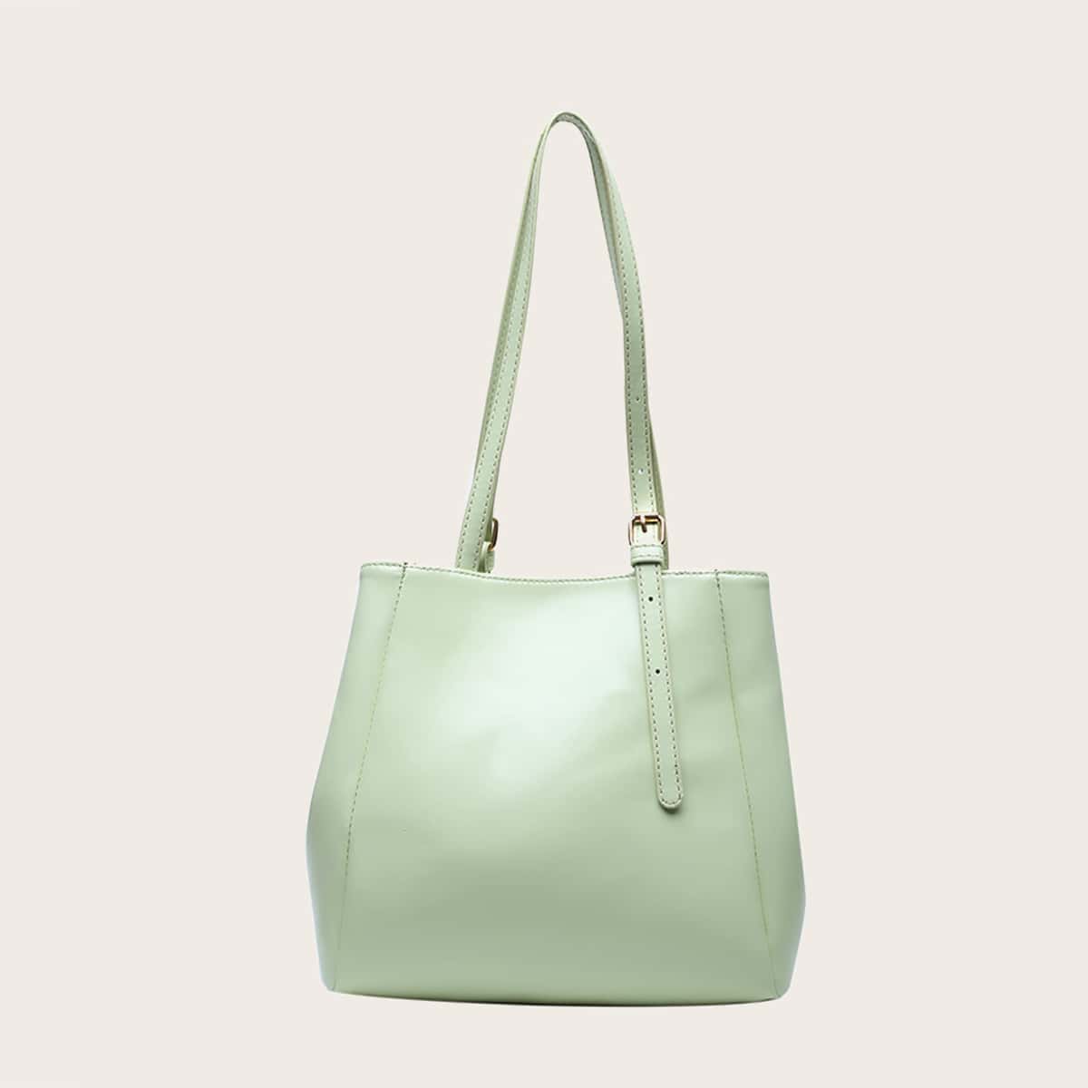 

Solid Tote Bag, Mint green