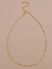 Minimalist Metal Necklace - Yellow Gold - View 2
