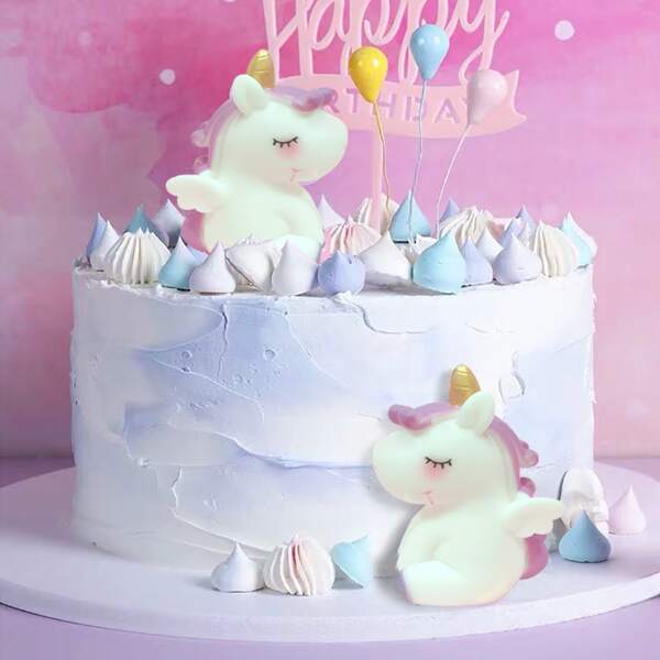 

1pc Unicorn Cake Decoration, White