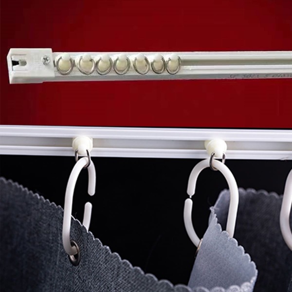 

1pc Self-adhesive Curtain Track, White