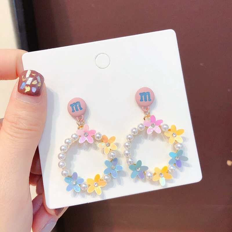 

Flower Drop Earrings, Multicolor