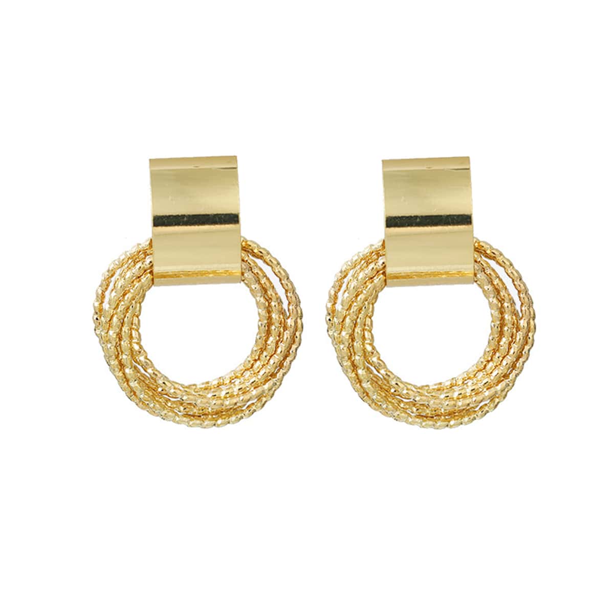 

Layered Ring Drop Earrings, Gold