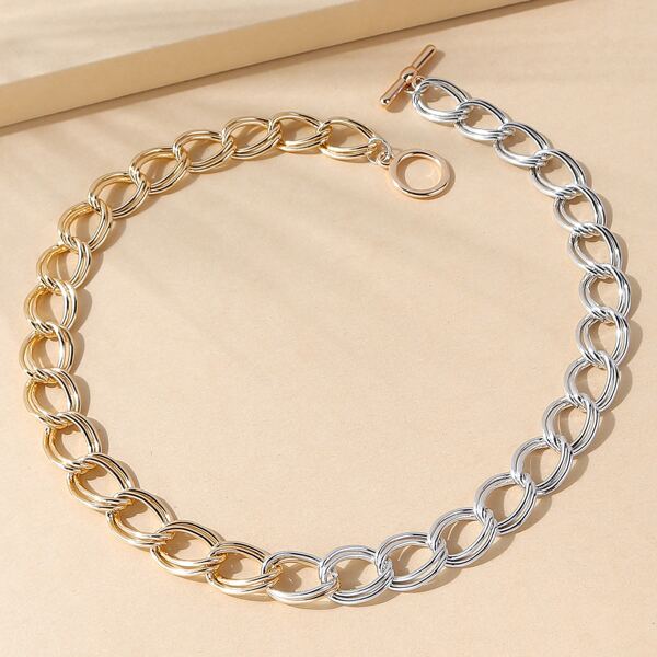 

Two Tone Chain Necklace, Multicolor