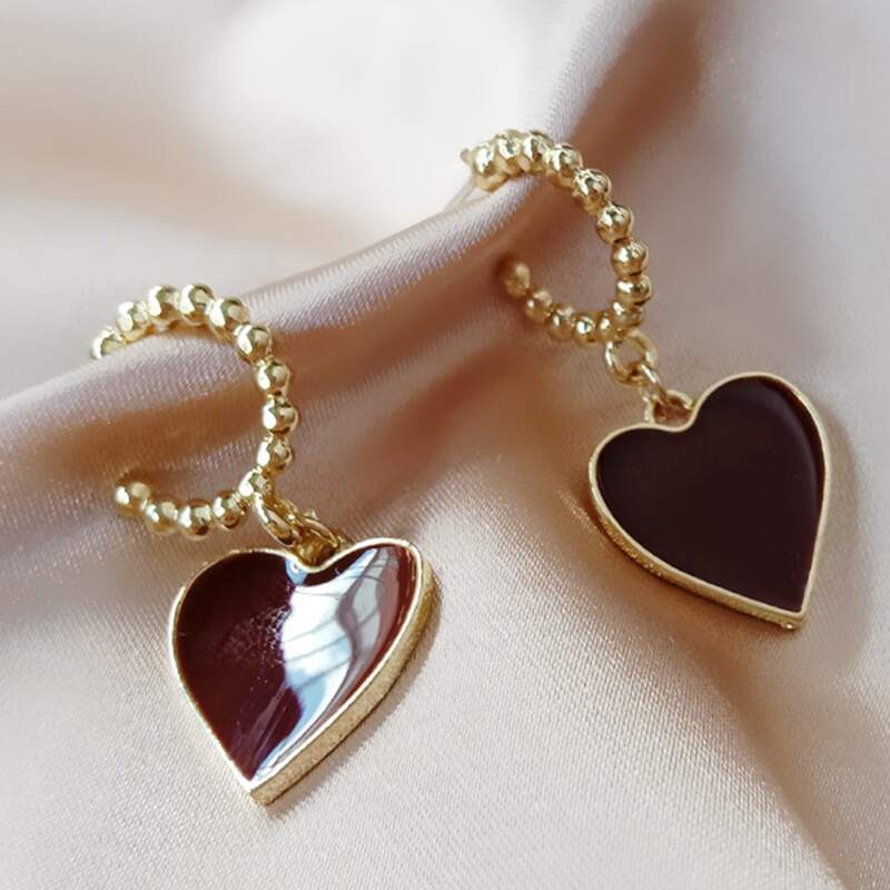 

Heart Drop Earrings, Multicolor