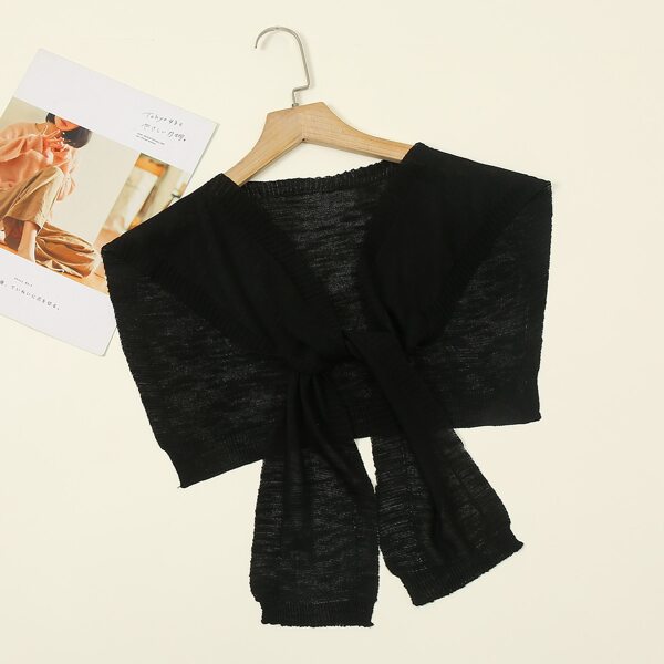 

Solid Shawl Scarf, Black