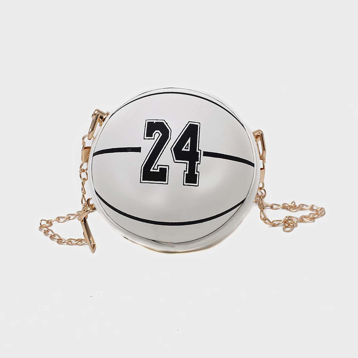 

Ball Shaped Chain Crossbody Bag, White