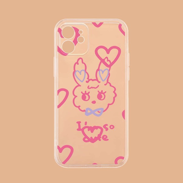 

Cartoon Print Phone Case, Clear