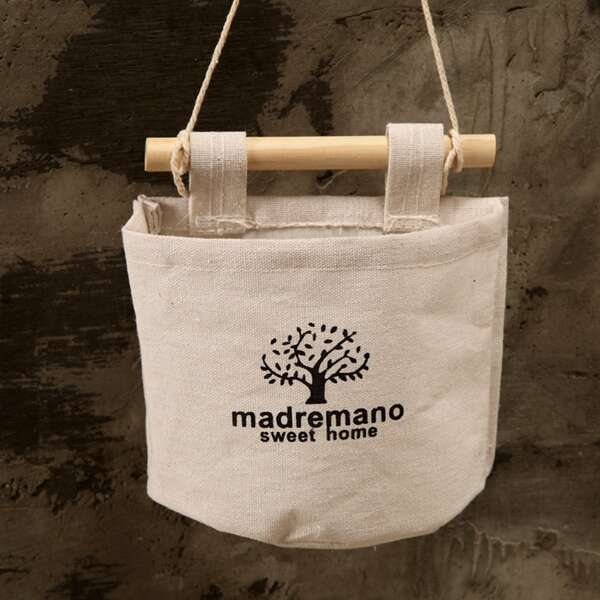 

Tree Print Hanging Storage Bag, Beige