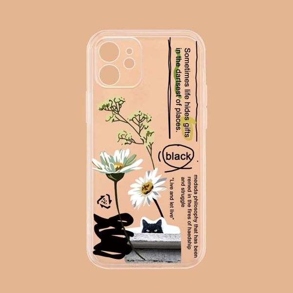 

Letter Graphic Phone Case, Clear