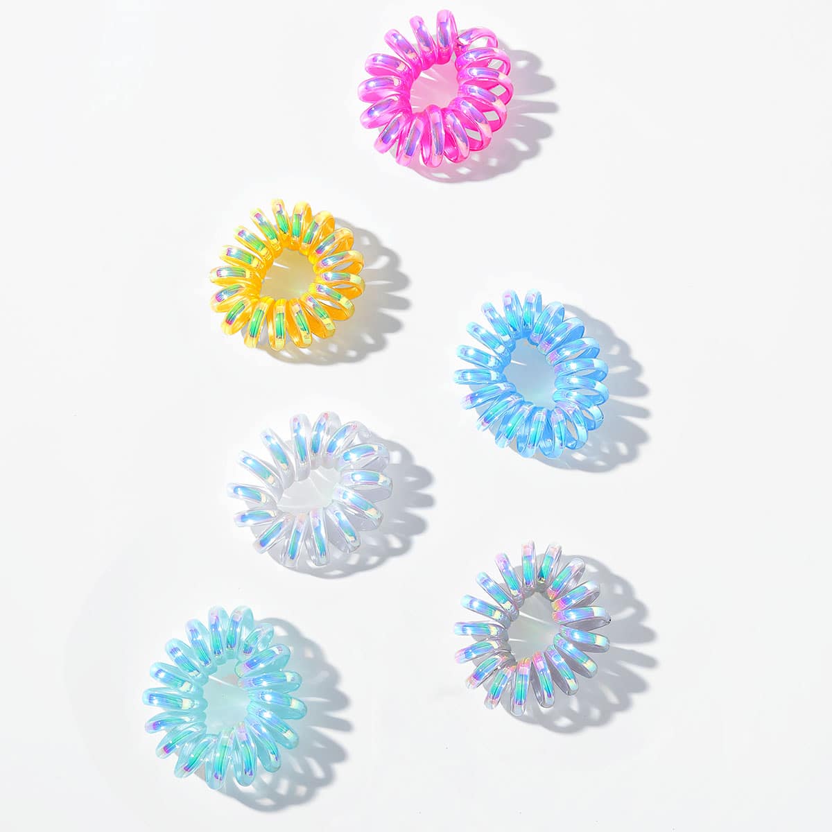 

6pcs Coil Hair Tie, Multicolor
