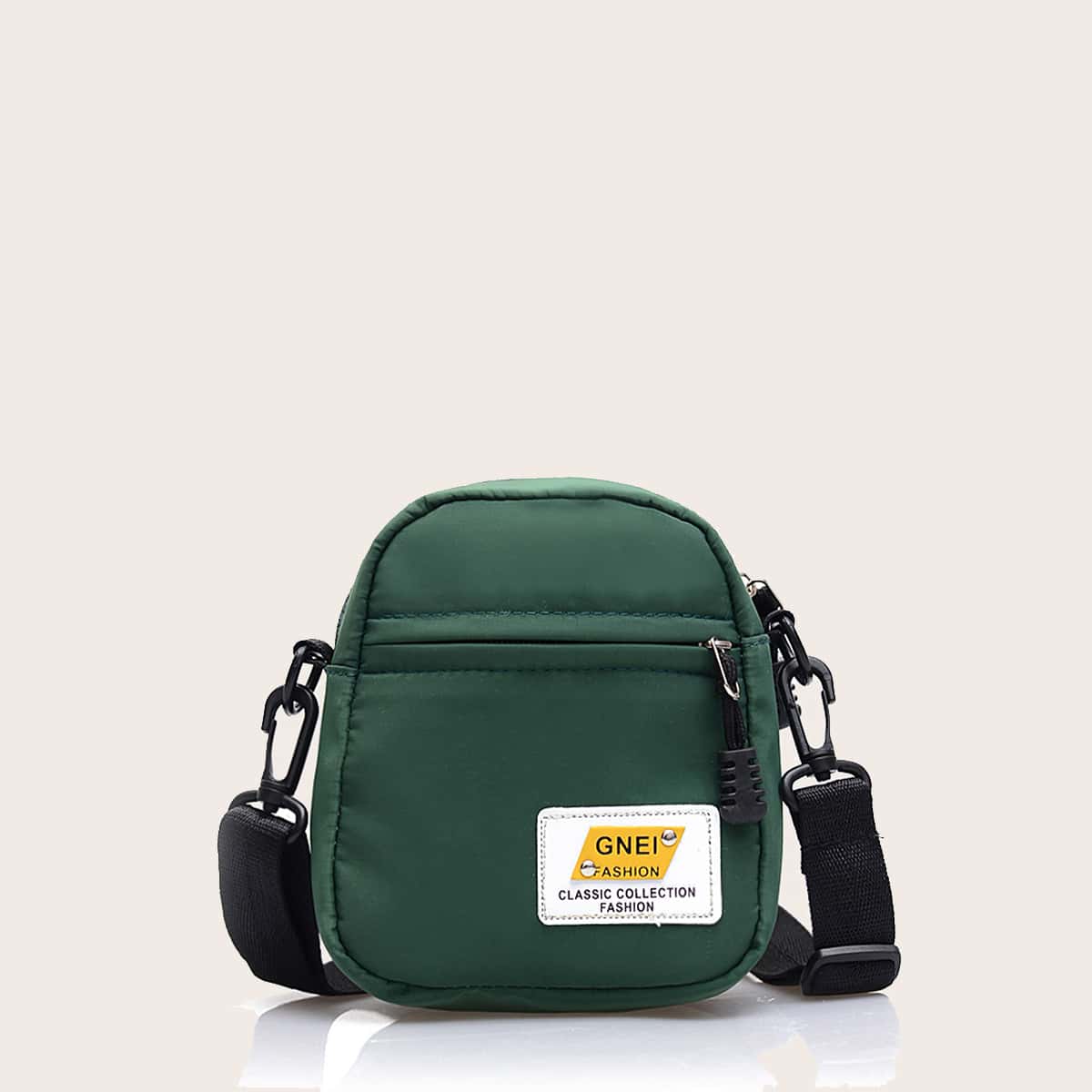 

Letter Patch Crossbody Bag, Green
