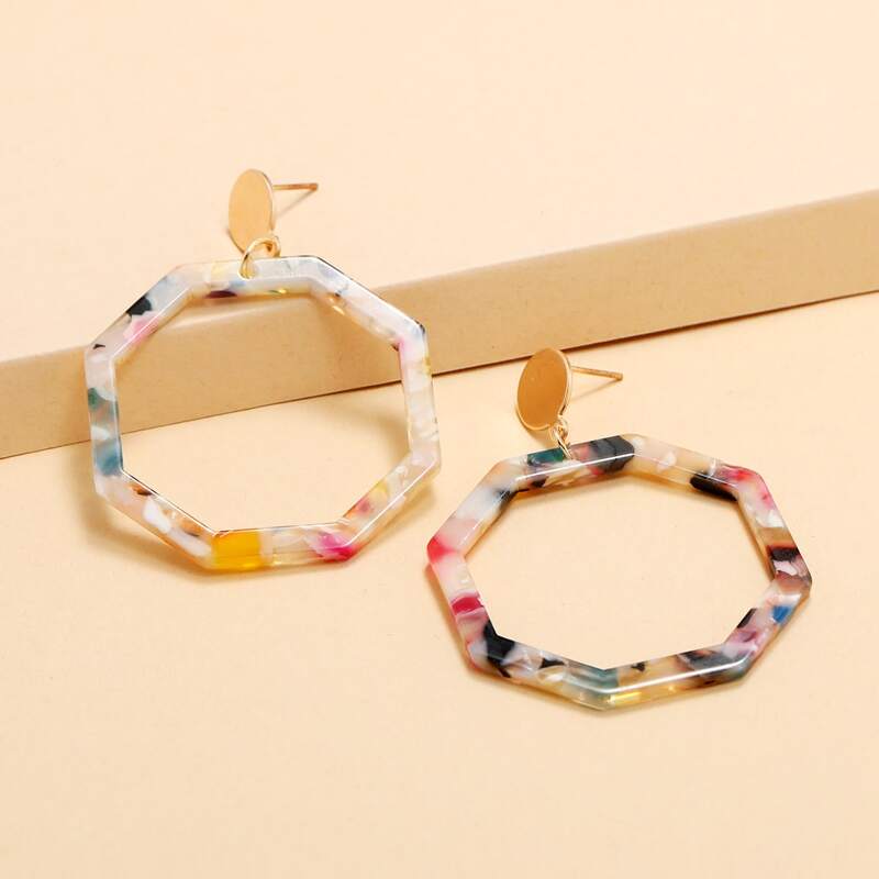 

Geo Drop Earrings, Multicolor