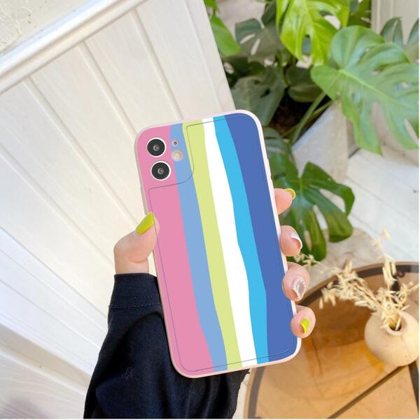 

Stripe Print Phone Case, Multicolor