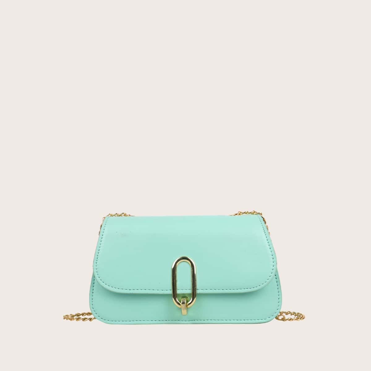 

Solid Chain Crossbody Bag, Mint green