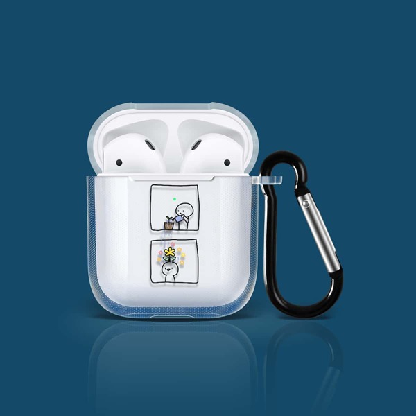 

Прозрачный чехол для Airpods с мультипликационным принтом