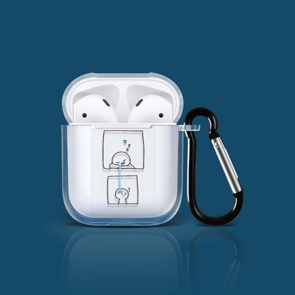

Прозрачный чехол для Airpods с мультипликационным принтом