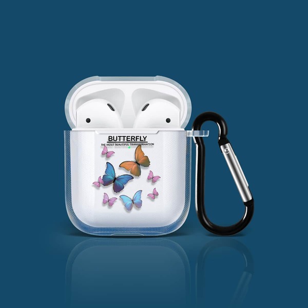 

Butterfly Print Clear Case For Airpods